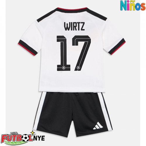 Camiseta Alemania Florian Wirtz #17 Primera Equipación para niños Mundial 2026 manga corta (+ pantalones cortos)